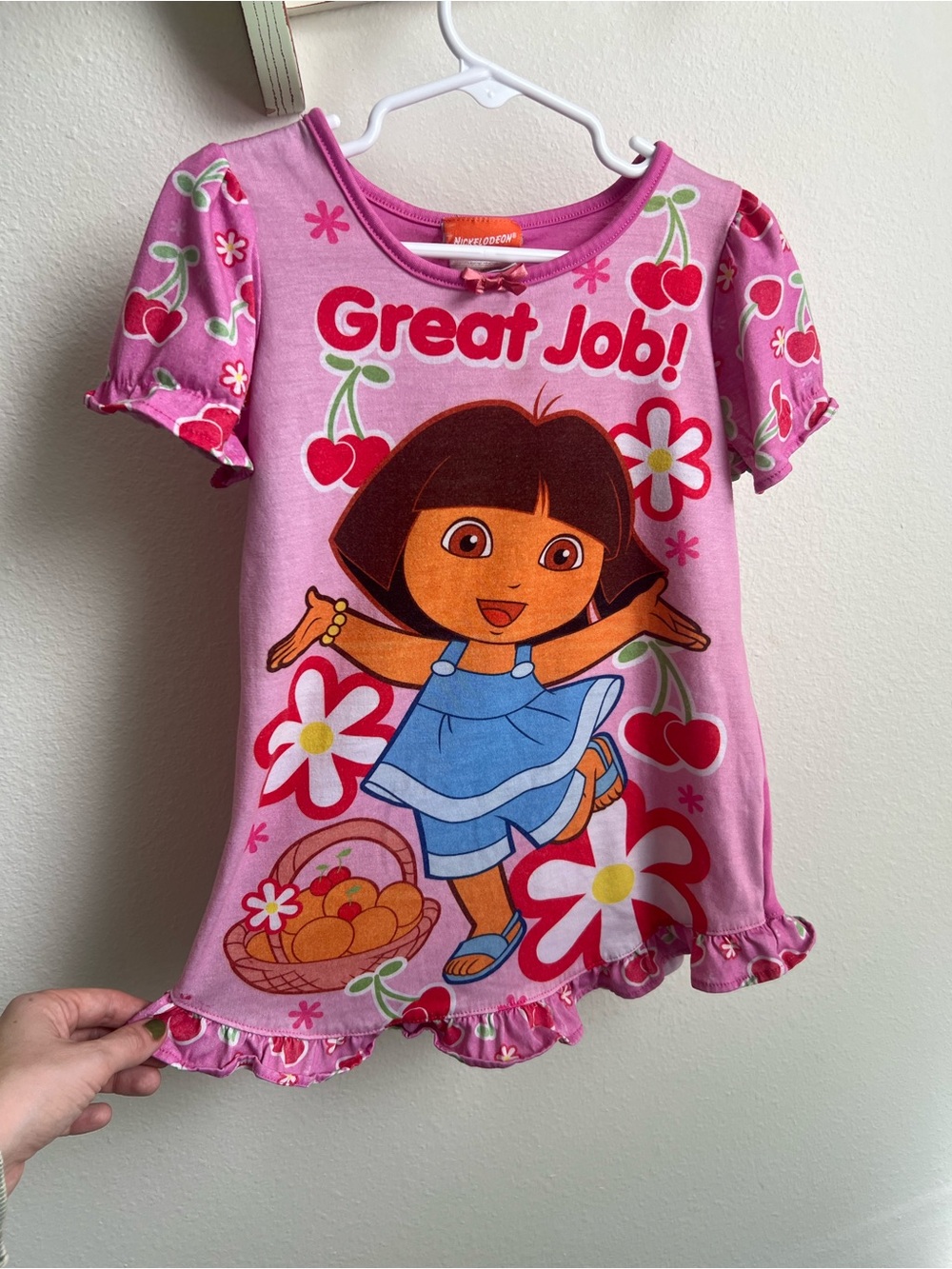 VTG Nickelodeon Y2K Pink Dora the Explorer Short Sleeve Nightgown